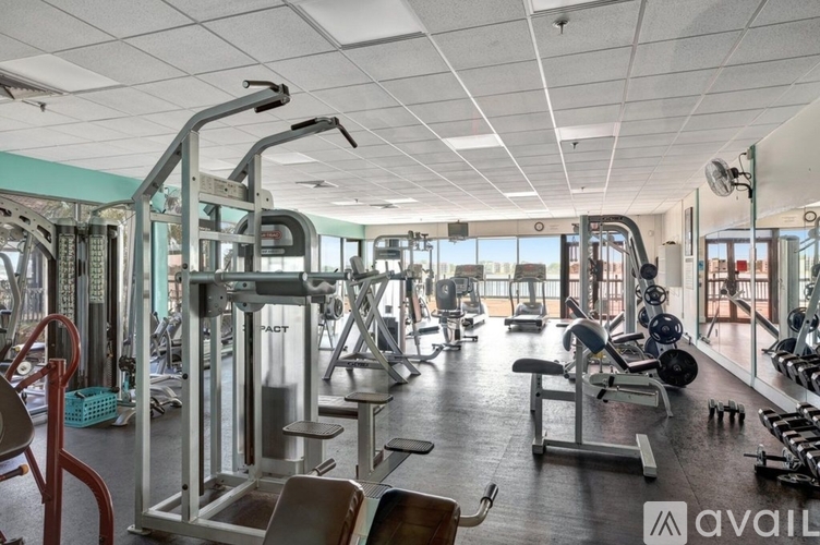 A gym with various exercise equipment and a logo that reads "avaiL".