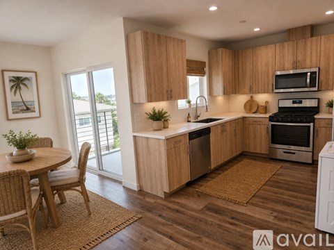 A kitchen with wooden cabinets and a white dishwasher.