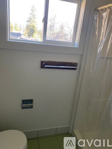 A bathroom with a toilet and a window.