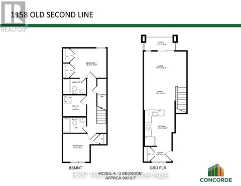 A floor plan for a concorde bedroom is shown with a second story addition.