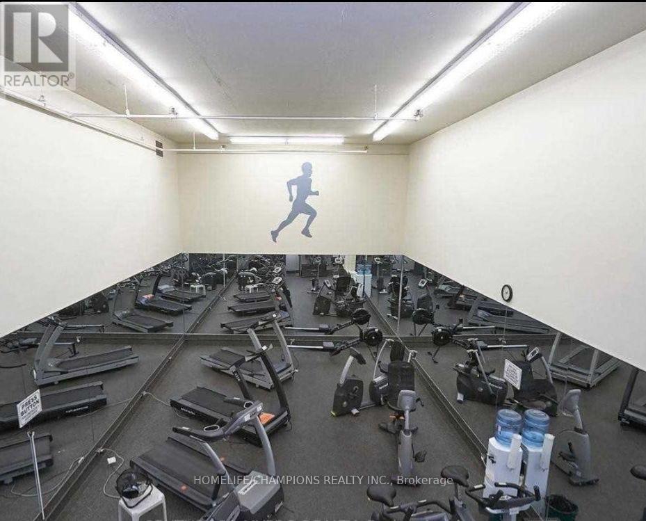 A gym with treadmills and exercise equipment.