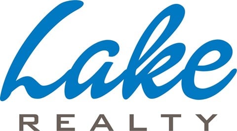 Lake Realty logo with blue cursive font.