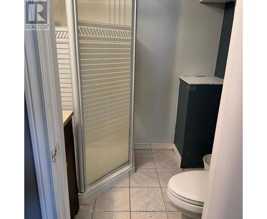 A bathroom with a toilet, a sink, and a shower.