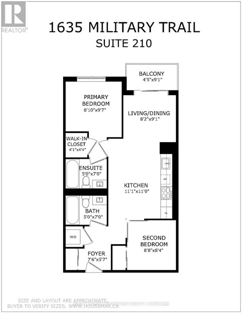 A floor plan for 1635 Military Trail Suite 210 shows the layout of the bedrooms, kitchen, and living areas.