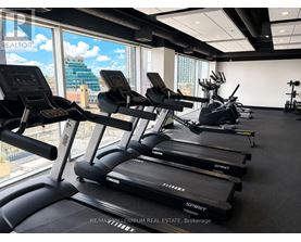A gym with treadmills and exercise equipment.