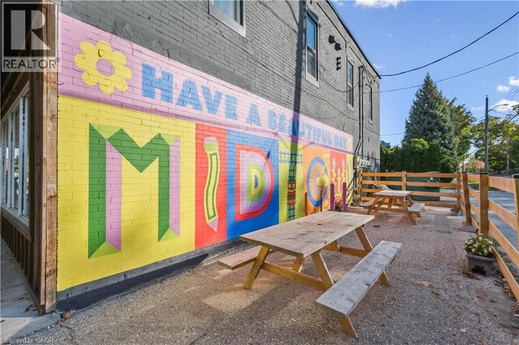 A colorful mural on a building with the word "MIDDLE" in the center.