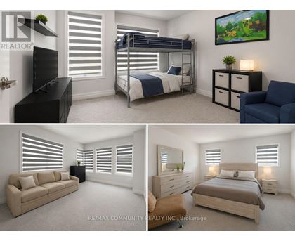 A bedroom with a bunk bed and a couch.