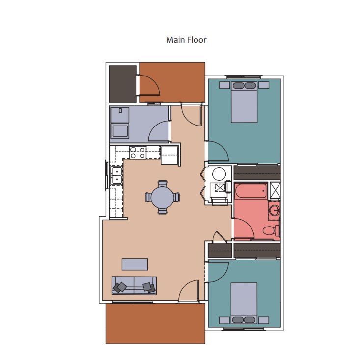 2 bed 1 bath