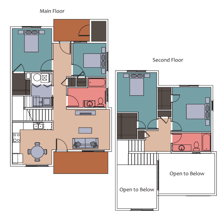 4 bed 2 bath