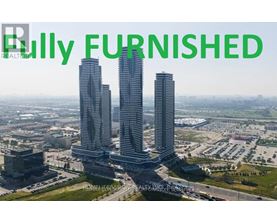 Three modern skyscrapers are depicted in the image.