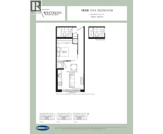 A floor plan for a 1 bedroom apartment at Westbend.