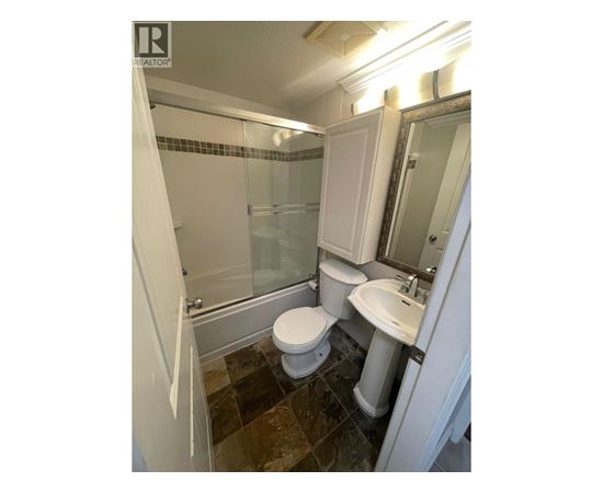 A bathroom with a toilet, sink, and shower.