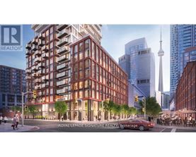 A rendering of a modern building with the words "Royal LePage Signature Realty Brokerage" on it.