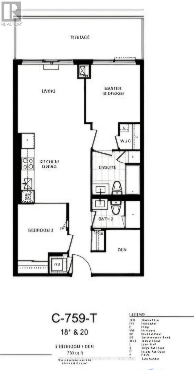 A black and white image of a floor plan for a C-759-T apartment.