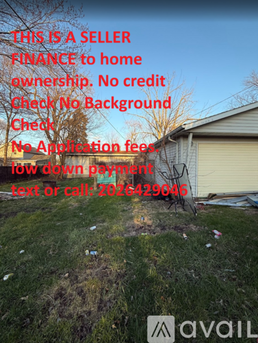 A sign advertising a seller finance to home ownership deal with no credit check.