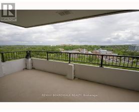 A balcony with a black railing and a person standing on it.