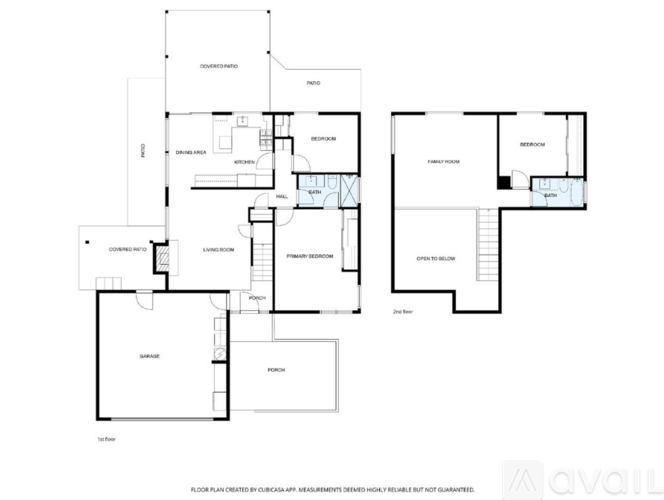 A floor plan of a house with a garage and a separate office.