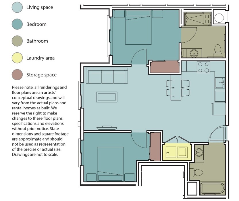 2 bed 2 bath