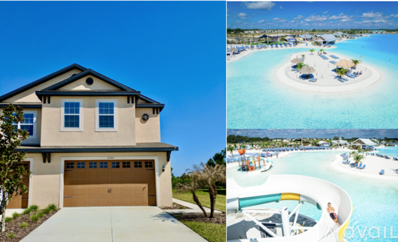 A house with a swimming pool and a slide.