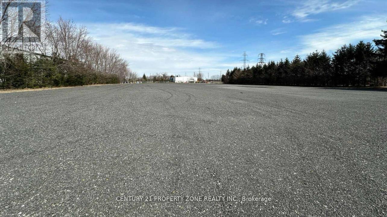 A large, empty parking lot with a clear sky above.