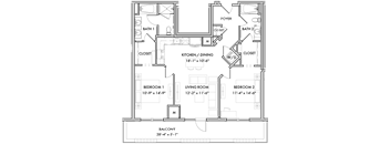 2 Bed/2 Bath-B4-B