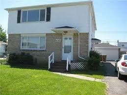 A two-story house with a white door and windows.