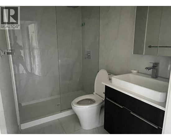 A bathroom with a toilet, sink, and shower.