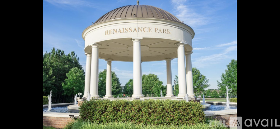 A gazebo with the words "Renaissance Park" on it.