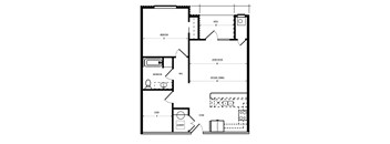 1 Bedroom, 1 Bathroom with Study