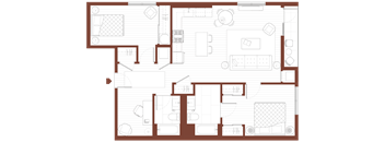 2 Bedroom, 2 Bathroom E5