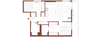 2 Bedroom, 2 Bathroom E8
