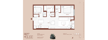 2 Bedrooms, 2 Bathroom E1