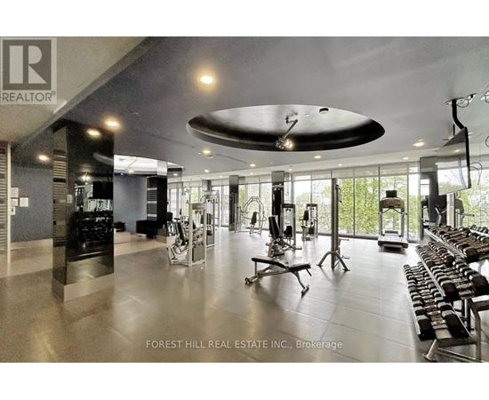 A gym with a variety of equipment is shown in the image.