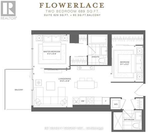 A floor plan for a two bedroom apartment is displayed.