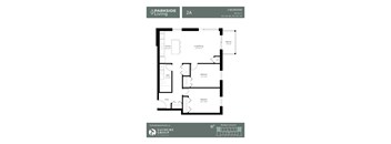 2 Bedrooms, 1 Bathroom 2A - 863 SQFT