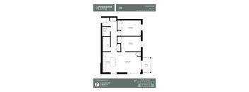 2 Bedroom 1 Bathroom 2B - 898 SQFT