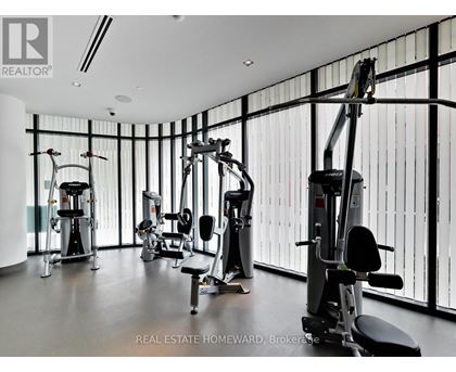 A gym with a variety of equipment including a treadmill, a stationary bike, and a rowing machine.