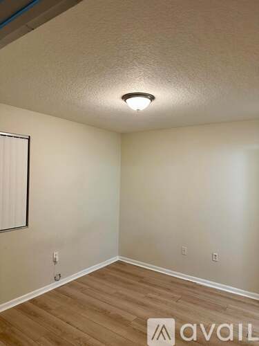 A room with a wooden floor and a ceiling light.