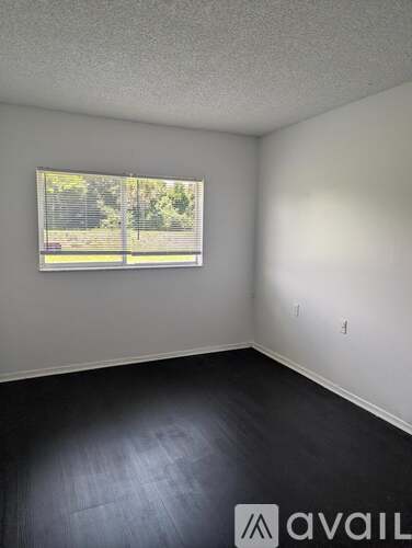 A room with a window and Avail logo on the floor.