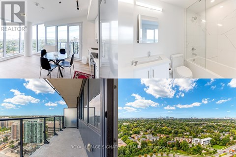 A split image of a room with a balcony and a bathroom.