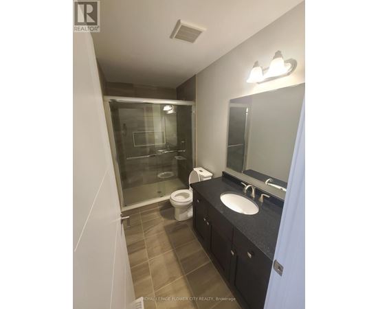 A bathroom with a sink, mirror, toilet and shower.
