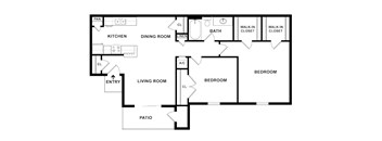 2 Bedroom 1 Bath B1