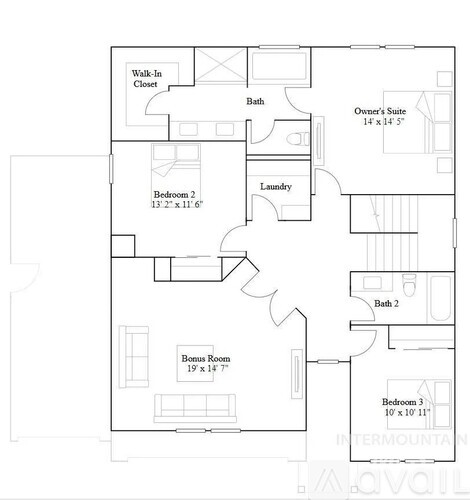 A floor plan of a house with labeled rooms and dimensions.