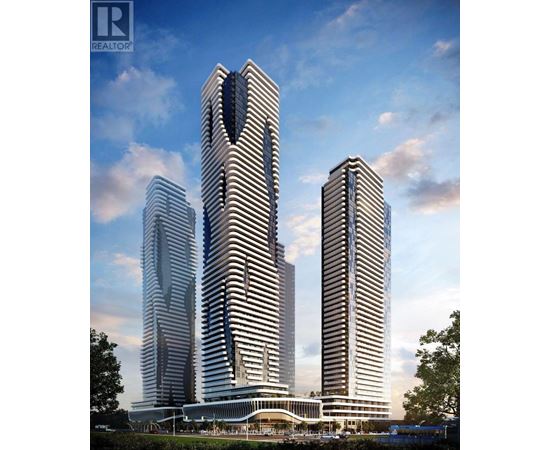Three modern skyscrapers are shown in the image.