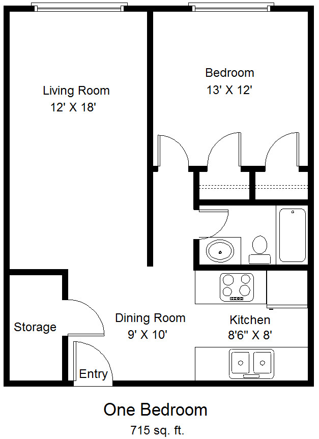 1 Bedroom Apartment Layout Brooke Lane Apartments