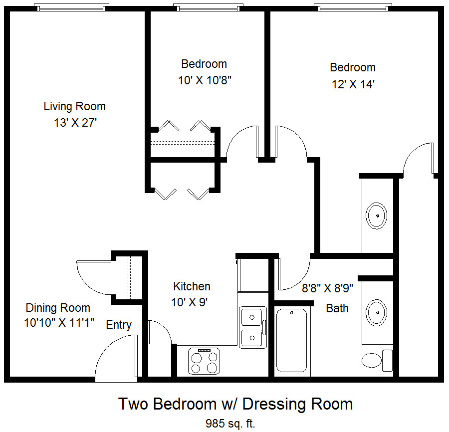 2 Bedroom Apartment Layout Brooke Lane Apartments