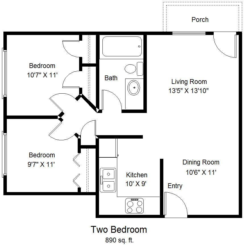 2 Bedroom Apartment Layout Brooke Lane Apartments