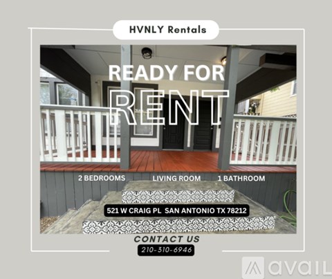 A rental property is available for rent, located at 521 W Craig Pl, San Antonio TX 78212.