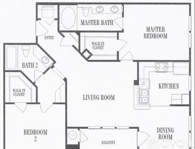 A floor plan of a house with a master bedroom and a master bath.
