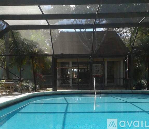 A pool with a logo on it.